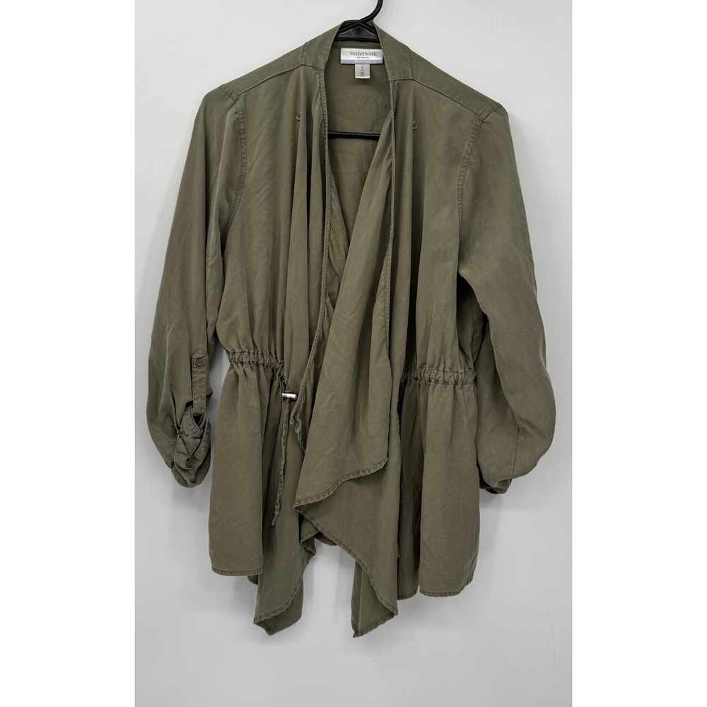 Motherhood‎ Maternity S Nursing Jacket Womens Olive Green Draped Lyocell Utility